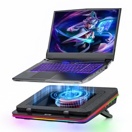 IETS Supercharged Laptop Cooling pad with Continuously Variable Speed turbofan,Seal Foam for Rapid Cooling 13-19inch Gaming Laptop,Air Filtration,RGB and USB Hub,Powerful Laptop Cooler