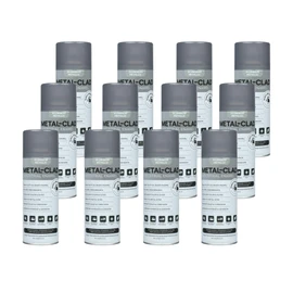METAL-CLAD Paints For Industry Industrial Enamel, Aerosol Spray Paint - Steel Metal Iron Machinery - Case of 12 (Aluminum Metallic) 9-S-1423CS