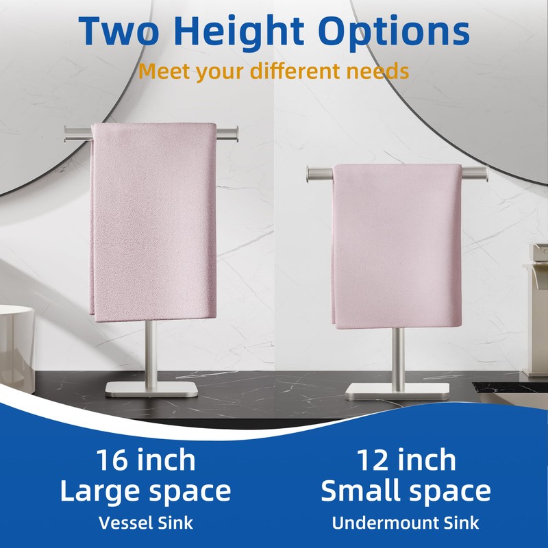 RUACQ Hand Towel Stand, 16" T-Shape Hand Towel Holder Stand