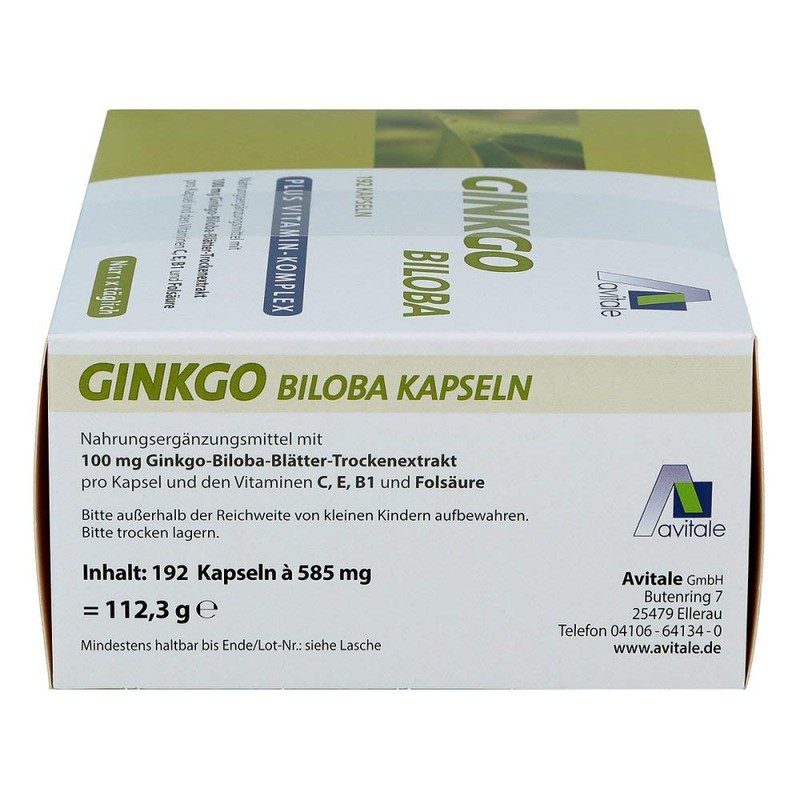 Ginkgo 100 mg Capsules + B1 + C + E