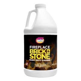 Quick N Brite Fireplace Gel Cleaner for Brick, Stone, Rock, Tile, and Marble, Nonabrasive Fireplace Cleaner, Made in the USA, 64oz