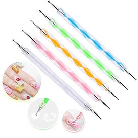 5 piezas 2 vías punteando lápiz herramienta de uñas arte punta punto pintura kit de manicura