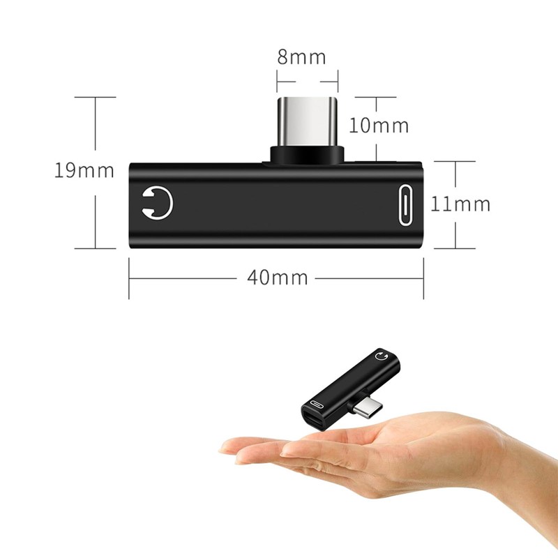 Hsupez USB C to Jack Headphone Adapter, Charging 2 in