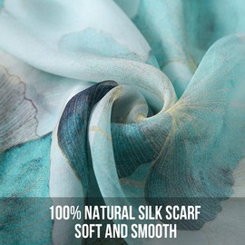 STORY OF SHANGHAI Women's Silk Scarf, 100% Silk, 30+ Colours, XXL Flowers Silk Scarf, Stole for Evening Dress, Wedding, Silk Scarf, Neckerchief, 175 x 110 cm, Ydyh-04 2021