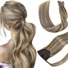 Hetto Real Hair Braid Extensions, Blonde Highlight, Real Hair Ponytail