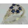 Victorian Ladies Solid Sterling Silver Natural Fiery Opal & Sapphire