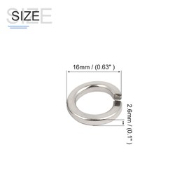 METALLIXITY Split Lock Washer (M10) 15Pcs, 304 Stainless Steel Spring Lock Washer Elastic Gasket - for Household Applications
