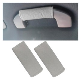 LAINLOY 2PCS Car Inside Door Handle Protector, Colorful Soft Fluff Car Pull Handle Cover, Anti-Scratch Grab Handle Wrap, Car Interior Decoration Accessories for Women Men (Grey)