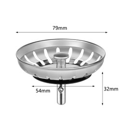 GIONAR 2 Pcs 78mm Sink Strainer Plug, Universal Sink Plug for UK Sink, Kitchen Sink Strainer, Stainless Steel Sink Drain Strainer, Plug for Sink, Food Catcher Sink, Sink Drainer Plug for Kitchen