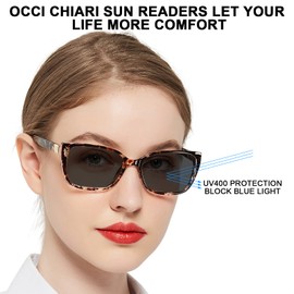 OCCI CHIARI 3.0 Sunglasses Readers for Women Big Reading Sunglasses with magnification Outdoor UV400(1.0 1.25 1.5 1.75 2.0 2.25 2.5 2.75 3.0 3.5)