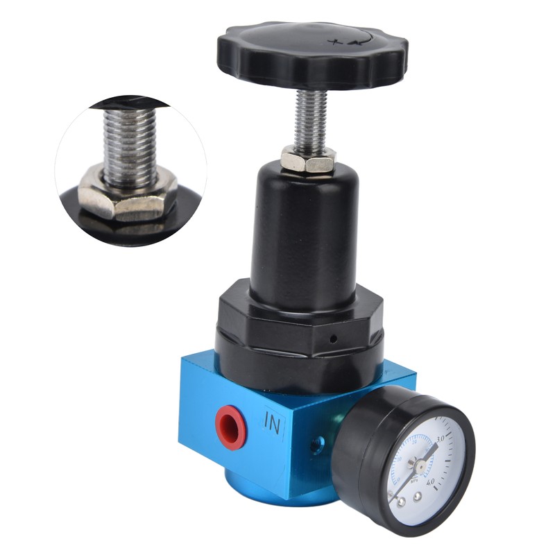 Air Pressure Regulator Miniature Pneumatic Reducing Valve Regulating Control GaugeQTYH‑08