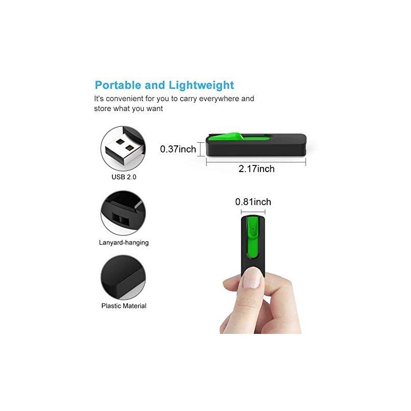 VICFUN 5 Pack 4GB USB Flash Drives USB 2.0 Flash