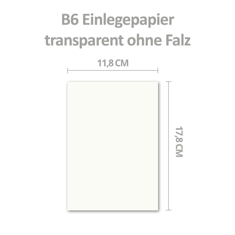 Gustav Neuser 50 x Unfolded Simple Insert Paper for B6