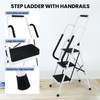 Step Ladder 3 Step Folding with Handrails, Folding Step Stool