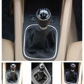 Gear Shift Knob-5 Speed Gear Stick Shifter Head Gearstick Gaiter Boot Kit Compatible with Golf 6 MK5 MK6 Jetta 2005-2014