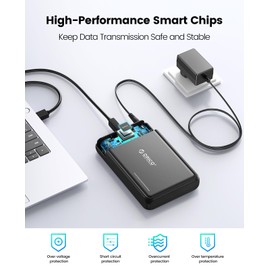 ORICO Hard Drive Enclosure 3.5 Inch USB 3.0 External HDD Enclosure for 2.5 Inch / 3.5 Inch SATA HDD and SSD Maximum 20 TB, Supports UASP, 12 V/2A Power Supply (DDL35U3)