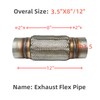 SUISFLXGRO Exhaust Flex Pipe 3.5"X8"/12" Universal Type 100% Stainless Steel
