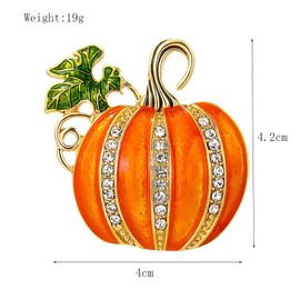 Fall brooch pins for Women Girls,Thanksgiving Pumpkin Pin with Shiny Rhinestone,Autumn Lapel Enamel Brooch Pin,Cute Holiday Festival Pins for Hat Bag Suit Dress Accessories