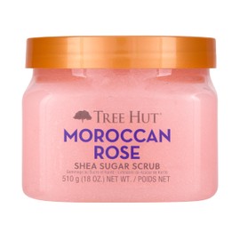 Tree Hut Moroccan Rose Shea Sugar Scrub | Exfoliating Body Scrub Removes Dead, Dry Skin for a Soft & Hydrated Feel | Nourishing Essential Body Care | 18 fl oz.