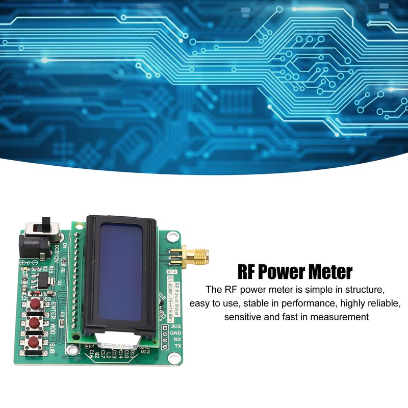 RF Power Meter Digital Display Settable Power Attenuation Logarithmic Detector