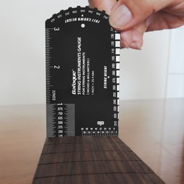 Baroque String Instruments Gauge String Action Gauge Ruler Pocket-size Metallic Ruler for Electric Bass and Acoustic Guitar String Height & Fret Crown Height Measurement