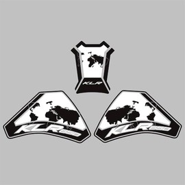 KLR650 Tank PAD Front Side Tank Pad Fuel Stickers Compatible with Klr650 2022-2025 3D Gel Tank Fuel Gip Decal KLR650 Sticker Pad (White)
