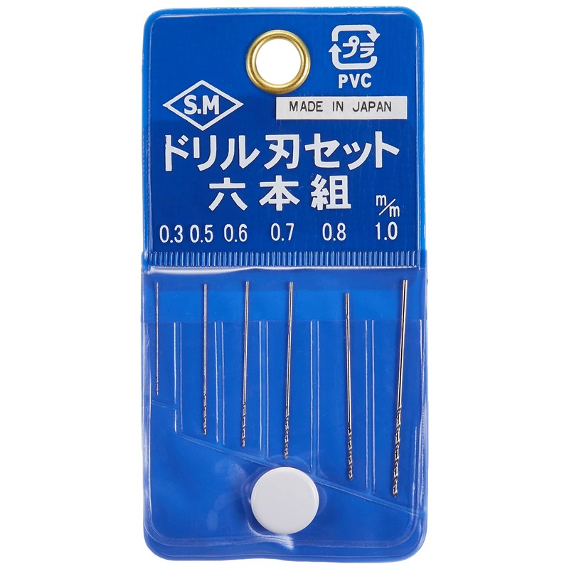 Minesima Drill Blade Set of 6 (0.3mm/0.5mm/0.6mm/0.7mm/0.8mm/1.0mm) Hobby Tools L-8