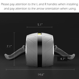 A.F.N.A.L AB Wheel Roller for Men & Women, Automatic Rebound Exercise Abdominal Ultra-Wide Wheels Fitness for Gym & Home, Core Work-out Strength Training Equipment with Knee Pad, Black, 14.6"W