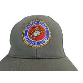Eagle Crest Made in USA United States Marine Corps US Seal Crest Olive Drab OD Cap Hat