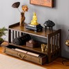 BIRDFBA Floor Table, Altar Low 2-Tier Meditation Table with Drawers