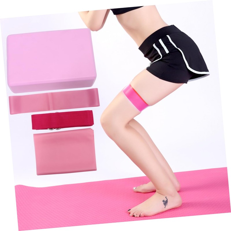KOMBIUDA Yoga Fitness Set 4pc Yoga Tool Kit Brick Towel