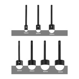 QUARKZMAN Pack of 7 Half Round Leather Punches, 15 mm - 45 mm, Leather Cutter Bow Curve, Belt End Cutter, Carbon Steel Semicircle Punch Tool for Straps, Belts, Purse and Bag