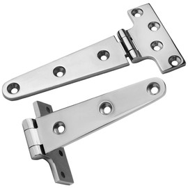 MEMUME Stainless Steel T Hinges Marine Grade, 4 x 2 inch (100 x 54 mm), 6 x 3 inch (150 x 72 mm), 8 x 4 inch (196 x 97 mm), 316 SS, Boat Hinges with Screws (6 inch x 3 inch 2 PCS)