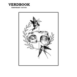 VERDBOOK Waterproof Temporary Tattoos: 2-Sheet Tattoo Kit with Realistic Body Stickers, Semi-Permanent Tattoos for Adults Lasting 7-15 Days – Safe for Men & Women, Shattered Rebirth