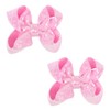 Cute 3.8" Pink Sparkly Glitter Sequin Hair Bows - Pack