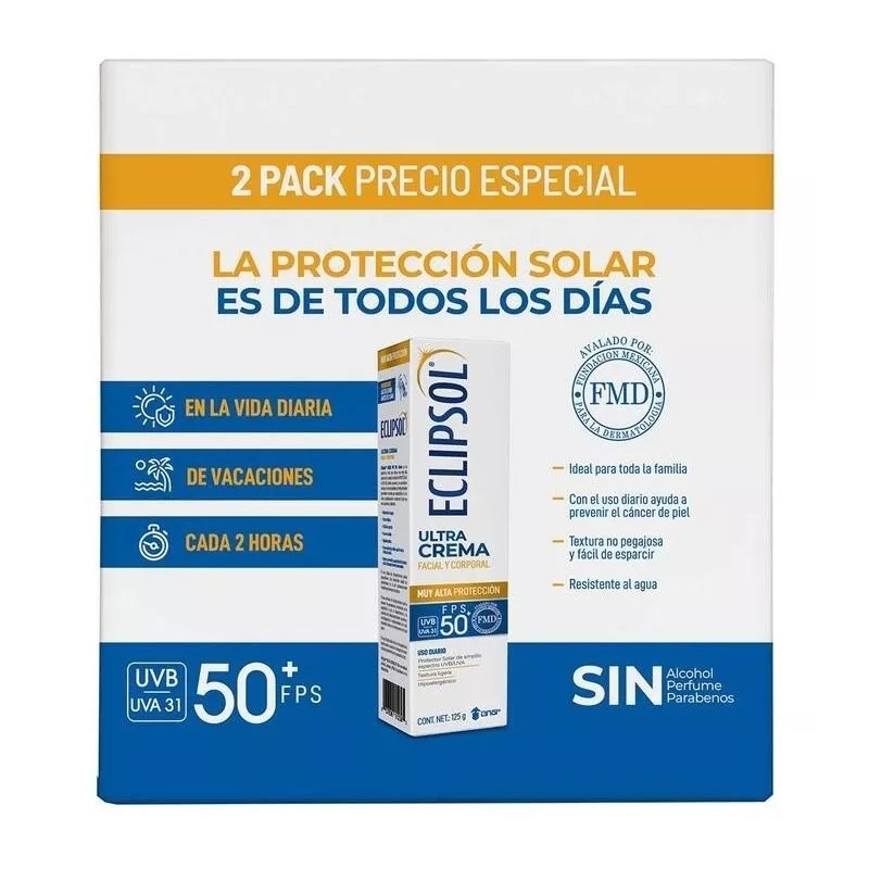 Eclipsol Ultra Bloqueador Solar Fps 50+ 2 De 125 Gr