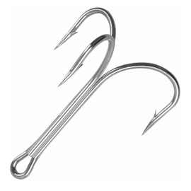 Classic Treble Fishing Hooks, 10pcs/30pcs Large Treble Hooks Saltwater Silver Triple Fishing Hooks Sharp Barbed Fish Hooks Size 4/0 6/0 7/0 8/0 10/0