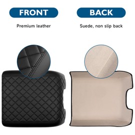 BIBLOZ Center Console Cover for Ford F150 Accessories 2015-2020 ABS Plastic Car Console Armrest Covers Black Leather Car Arm Rest Box Protective Cover Interior Trim