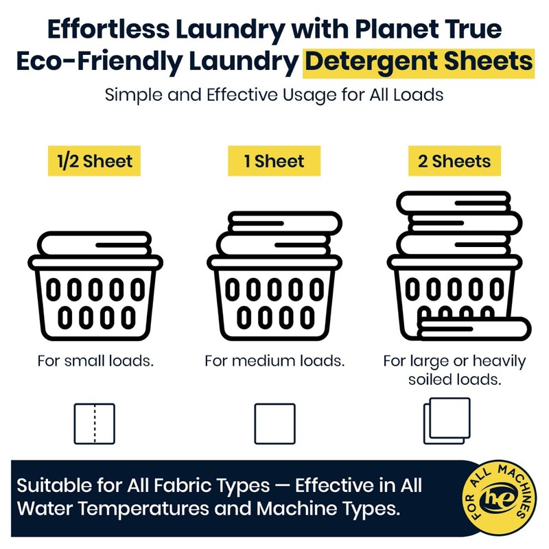 Planet True Eco-Friendly Laundry Detergent Sheets – 60 Loads (30