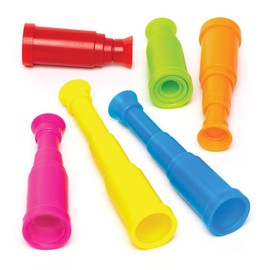 Baker Ross Mini Plastic Telescopes (Pack of 6) - Perfect for a Little Party Surprise or Gift for Kids