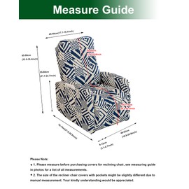 CRFATOP Recliner Chair Covers 4 Pieces Printed Small Reclining Slipcovers with Pocket Stretch Recliner Couch Slipcovers for Home Theater 1 Seat Recliner Sofa Cover for Kids Dogs Pets,C18