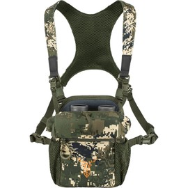 Pirscher Gear Bino Harness (Optimax 2S) - Binocular/Chest Pocket for Hunting, Camo Carrying System, Silent Modular Molle
