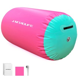 Gymnastics Air Roller Air Barrel, Inflatable Tumble Roller Mat, Air Roller Gymnastics Barrel Kids Back Somersault Backbend Trainer for Yoga Training Cheerleading Home Use