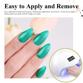 Imtiti Green Glitter Gel Nail Polish, UV LED Soak Off Shimmer Sparkle Gel Polish