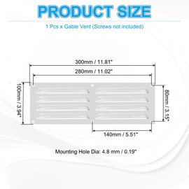 PATIKIL 4x12 Inch Aluminum Vent Cover, Screen Air Grille Ventilation Cover HVAC Louvered Grill Built-in Mesh for Home Kitchen Fireplace Bathroom Wall Ceiling, Silver