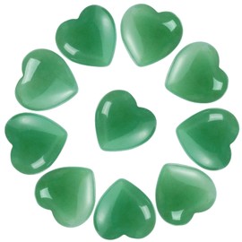 Marrywindix 10 Packs 1 Inch Healing Crystal Natural Green Aventurine Heart Love Carved Palm Worry Stone Chakra Reiki Balancing