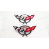AUTO 2PCS Black Front Rear 50Th Anniversary Cross Flags Emblems
