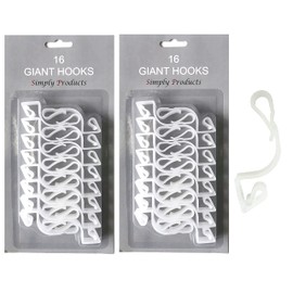 Simply Products 32 Giant Gutter Hooks for Hanging Outdoor Christmas Lights Fairy Lights/String Lights/Rope Lights (Clear)