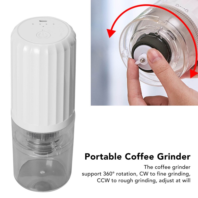 Portable Coffee Grinder Adjustable Thickness Travel Camping Electric USB Rechargeable