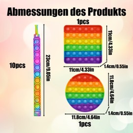 Plopper Toy, Pack of 2 Anti-Stress Toys with 10 Bracelets, Toys for Air Travel Toddlers, Party Bags, Children's Birthday, Fidget Toys Children